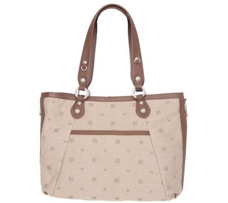 Judith Ripka Waverly Jacquard Tote w/ Expandable Zipper Sides