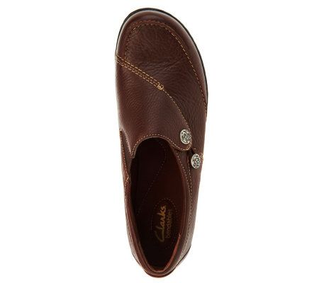 Clarks Bendables Ashland Lane Tumbled Leather Slip-on Shoes