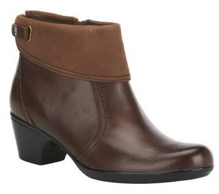 Clarks Bendables Ingalls Ohio Leather Side Zip Ankle Boots - A226238