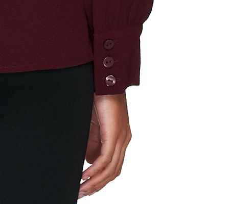 Linea by Louis DellOlio Button Front Blouse with Removable Tie