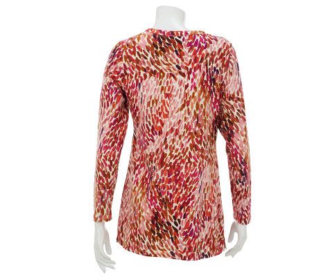 Liz Claiborne New York Brushstroke Print Knit Tunic