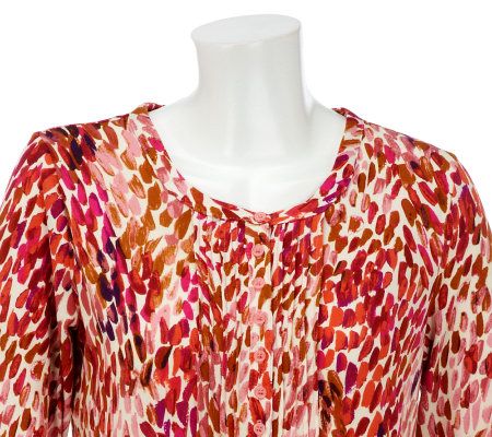 Liz Claiborne New York Brushstroke Print Knit Tunic