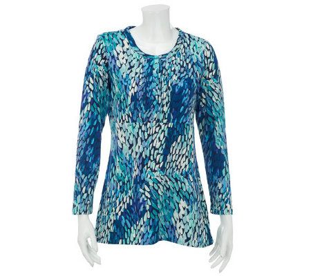 Liz Claiborne New York Brushstroke Print Knit Tunic - A228738