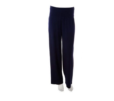 George Simonton Regular Palazzo Pants with Foldover Waistband - A229338