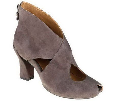Earthies Syriana Suede Cross Strap Cut-Out Heels - A229638