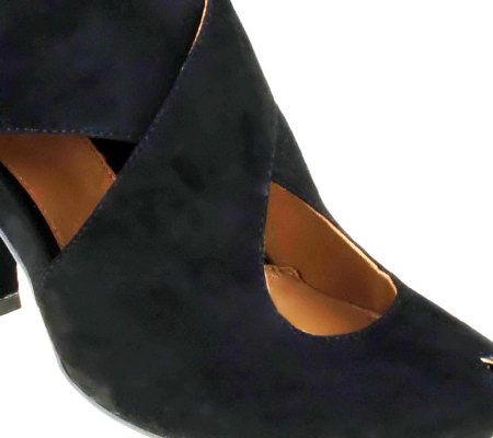 Earthies Syriana Suede Cross Strap Cut-Out Heels