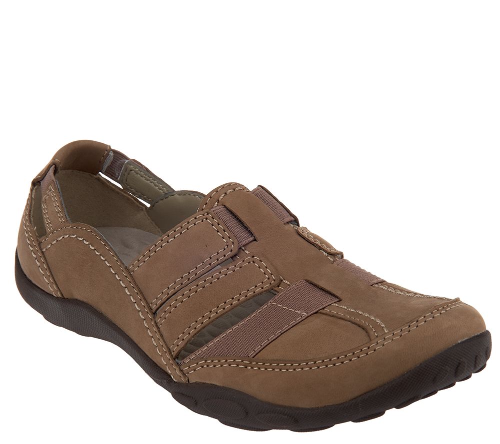 Clarks Privo Haley Stork Nubuck Slip-on Shoes with Elastic - A230238