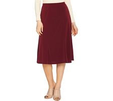Susan Graver Liquid Knit Solid 6-Gore Skirt