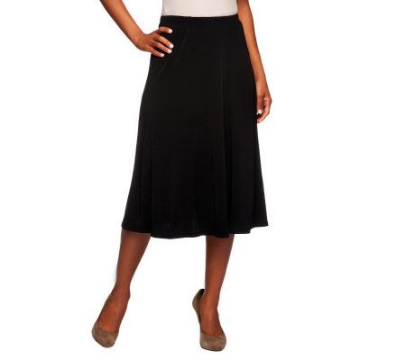 Susan Graver Liquid Knit Solid 6-gore Skirt - A4838