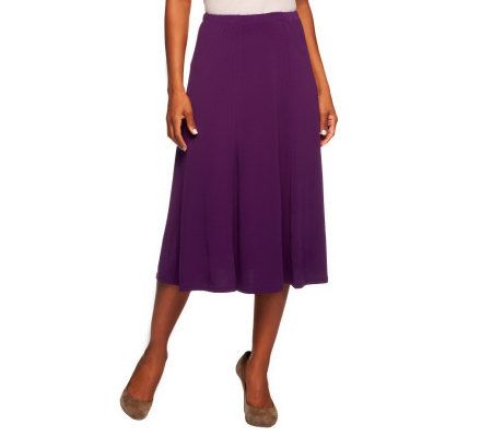 Susan Graver Liquid Knit Solid 6-gore Skirt - A4838