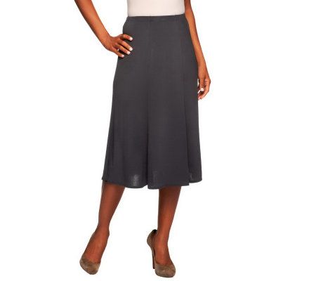 Susan Graver Liquid Knit Solid 6-gore Skirt - A4838