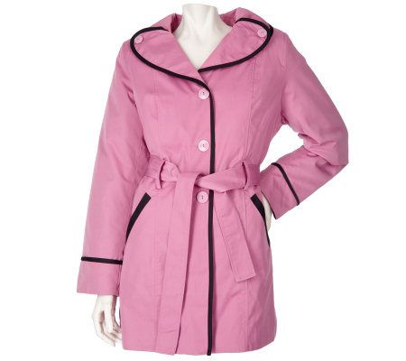 Centigrade Trench Coat w/Contrast Trim and Removable Liner - A85938