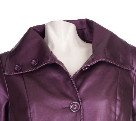 Modernist by Guillaume Full Length Faux Leather Coat w/Lining