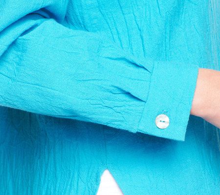 Susan Graver Solid Gauze Long Sleeve Big Shirt