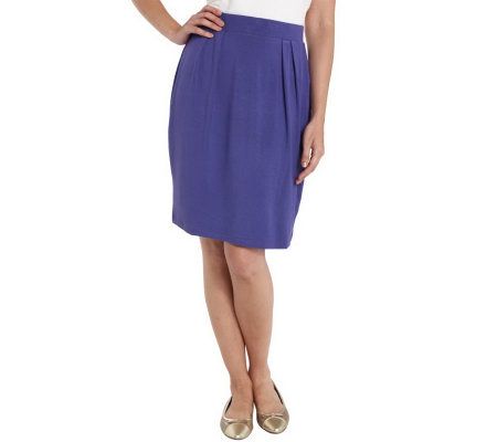 Isaac Mizrahi Live! Side Pleated Pull-On Elastic Waist Skirt - A201539
