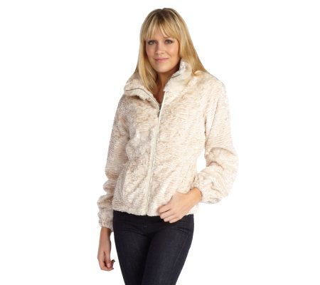 Luxe Rachel Zoe Faux Persian Fur and Faux Chinchilla Trim Jacket - A210939