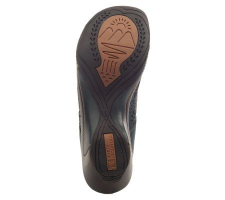 White Mountain Miso Leather Perforated Mary Jane Clogs