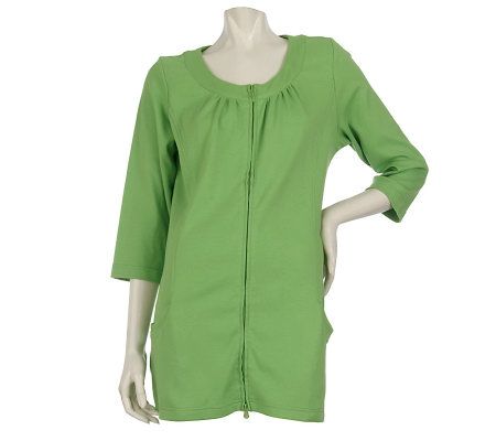 Sport Savvy Zip Front Tunic Jacket with Shirring Detail - A214639