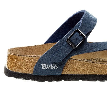 Birkis Lennox Patina Finish Toe LoopSandals w/ Adj. Buckle
