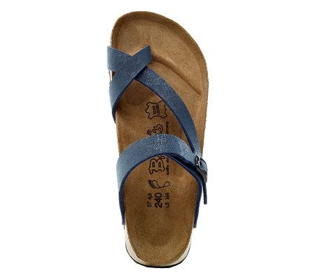 Birkis Lennox Patina Finish Toe LoopSandals w/ Adj. Buckle