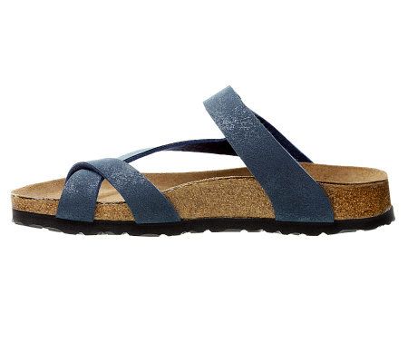Birkis Lennox Patina Finish Toe LoopSandals w/ Adj. Buckle