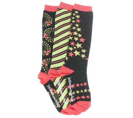 little missmatched CrazyCoordinate Holiday Stripes &StarsKneeHighs