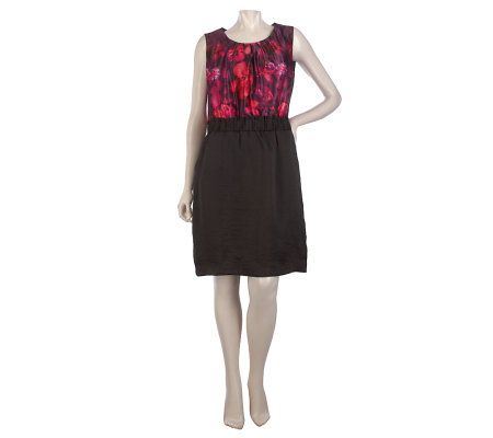 Kelly by Clinton Kelly Floral Print Dress with Ruched Waist - A218739