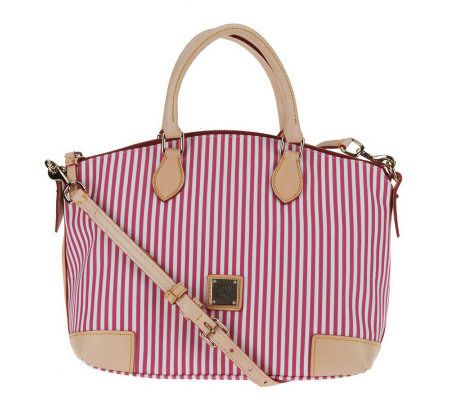 Dooney & Bourke Stripes Coated Cotton Satchel