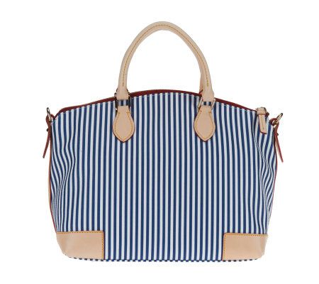 Dooney & Bourke Stripes Coated Cotton Satchel