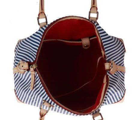 Dooney & Bourke Stripes Coated Cotton Satchel