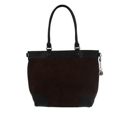 As Is Urban Chic Suede Tote w/Faux Pebble Trim by VT Luxe - A225939