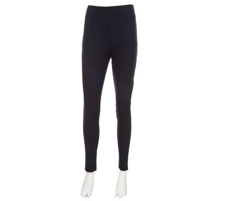 Kris Jenner Kollection Wide Waistband Stretch Twill Leggings - A227639