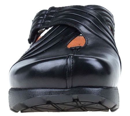 Kalso Fawn Leather Cross Strap Slip On Clogs