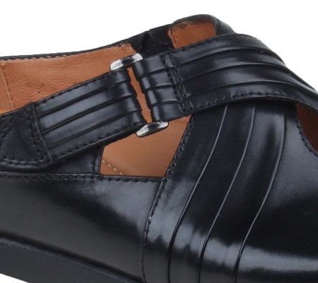 Kalso Fawn Leather Cross Strap Slip On Clogs