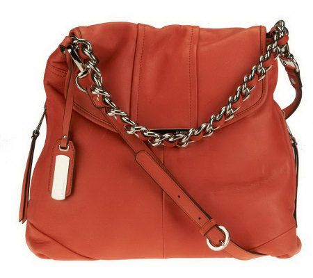 As Is B. Makowsky Glove Leather Flap Convertible Hobo Bag - A230039