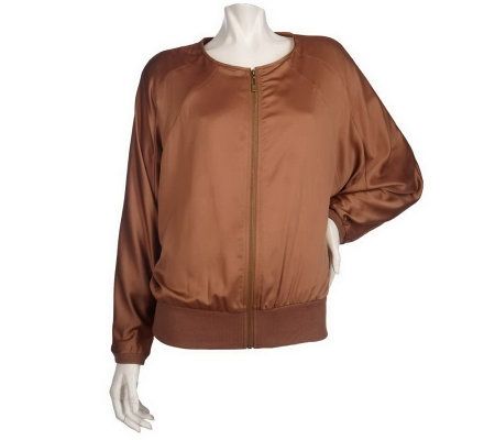 As Is M by Marc Bouwer Knit Zip Front Jacket - A232639