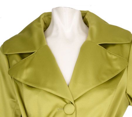 Dennis Basso Satin Wrap Jacket with Animal Print Lining