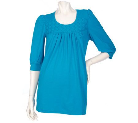 LifeStyle by Legacy Basketweave Yoke Tunic - A96939