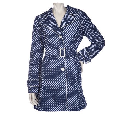 Dennis Basso Water Resistant Polka Dot Trench Coat - A200240