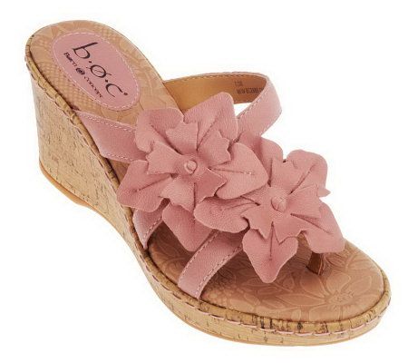B.O.C. by Born Jamaica Leather Multi Strap Wedge Sandals - A212840