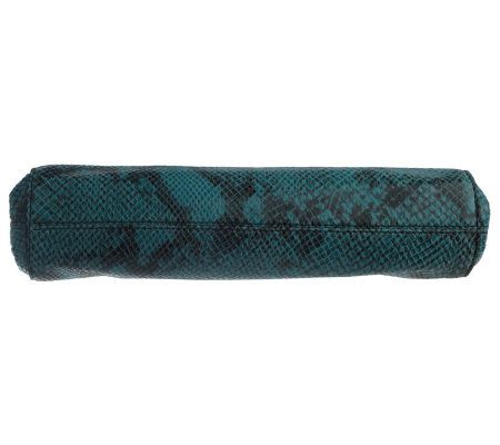 Judith Ripka Madison Python Embossed Leather Clutch w/ Chain Strap