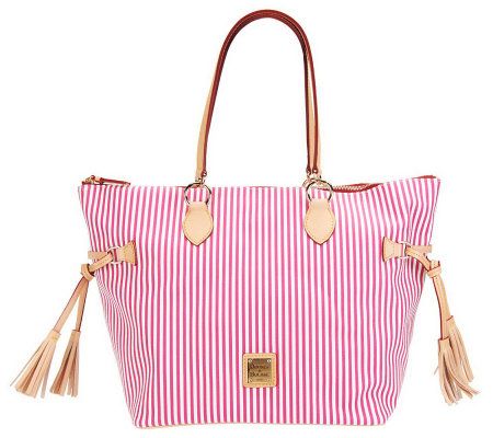 Dooney & Bourke Stripes Tassel O-Ring Shopper - A224940