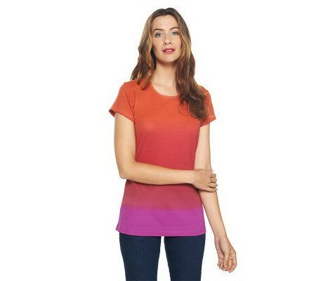 Isaac Mizrahi Live! Scoop Neck Cap Sleeve T-Shirt - A225140
