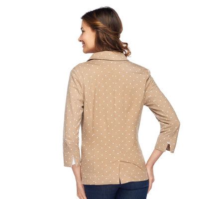 Liz Claiborne New York 3/4 Sleeve Polka Dot Knit Blazer