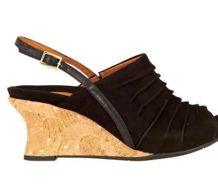 Earthies Kelderra Suede Wedge Sandals with Cork Heel