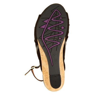 Earthies Kelderra Suede Wedge Sandals with Cork Heel