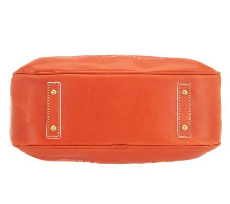 Dooney & Bourke Florentine Leather Short Handle Shopper with White Trim