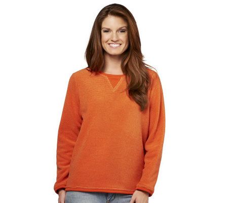Denim & Co. Textured Chenille Sweatshirt - A51240