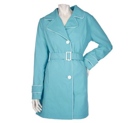 Dennis Basso Water Resistant Solid Trench Coat - A200241