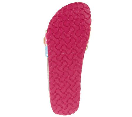 Birkis Flower Print Single Band Adj Buckle Sandals